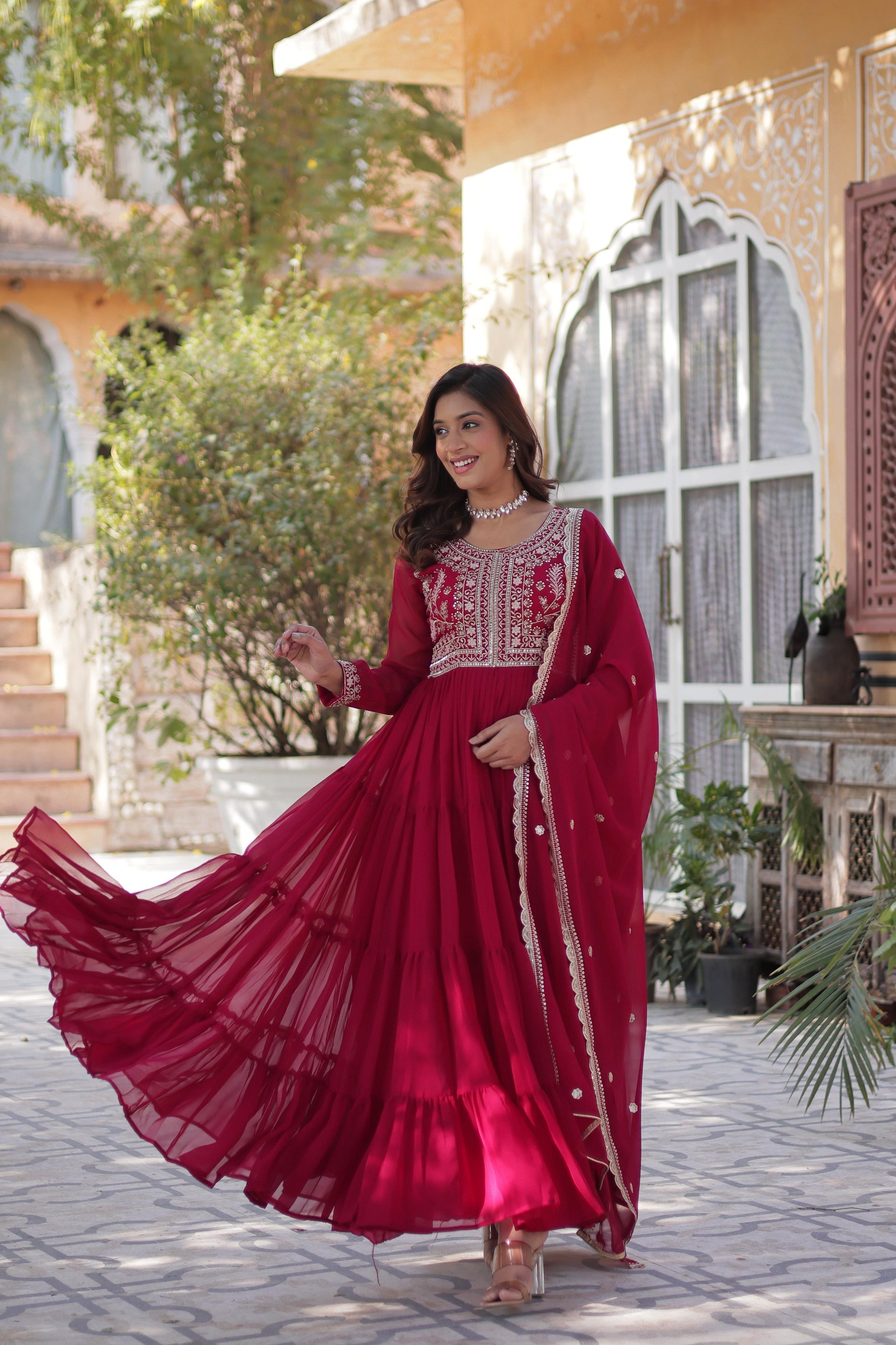 Dazzling Desire: Pearl Work Designer Gown Collection