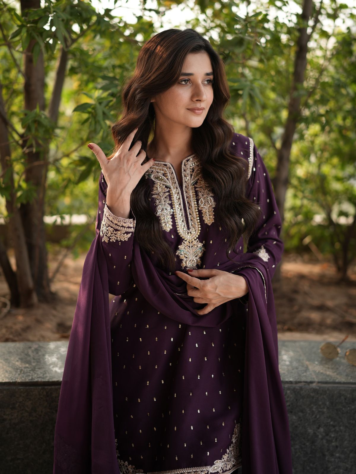 Radiant Purple Sharara & Kurti Set